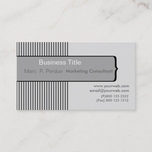 Classic Contemporary Modern PinStripe Minimalist Business Cards