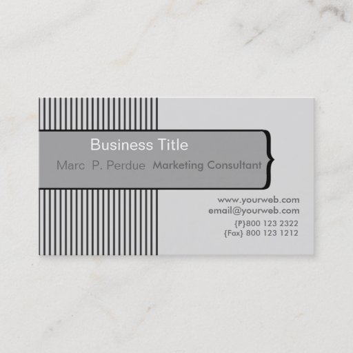 Customizable Classic Contemporary Modern PinStripe Minimalist Business Cards