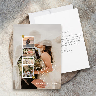 Classic Contemporary Multi-Photo Wedding Thank You Card