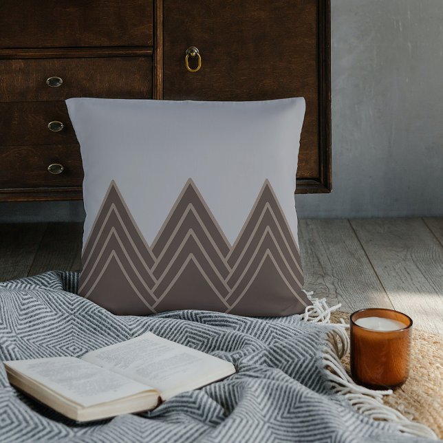 Classic Contemporary Zigzag Triangles Art Pattern Throw Pillow (Creator Uploaded)