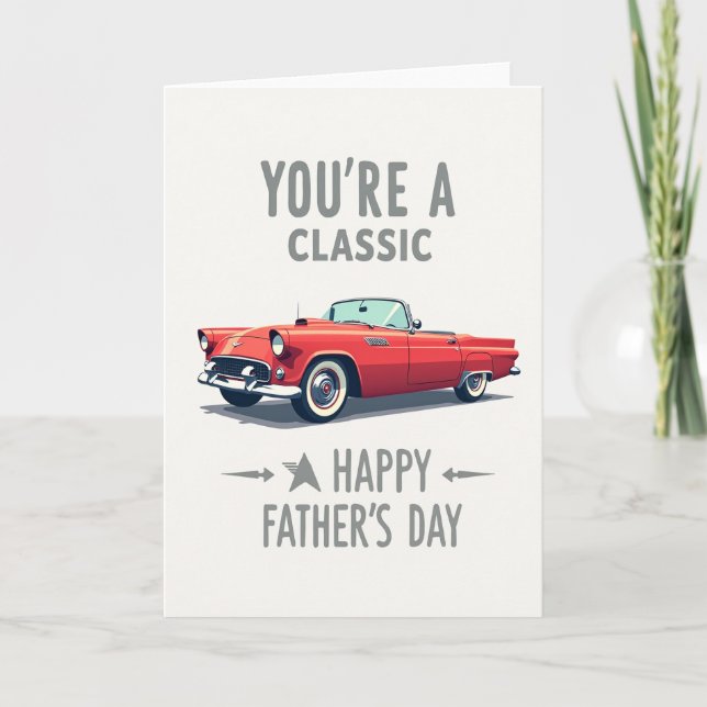 Classic Convertible Fathers Day Card (Front)