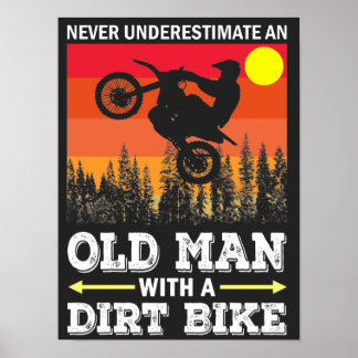 Classic Cool Vintage Retro Motocross Dirt Bike Poster