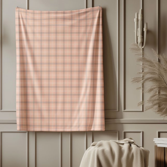 Classic Coral Grey Check Blanket for Cozy Vibes (Classic Coral Grey Check Blanket for Cozy Vibes)