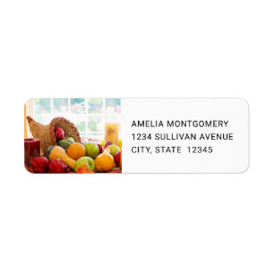 Classic Cornucopia Harvest Table Address Label