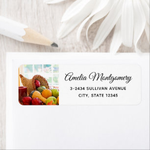 Classic Cornucopia Harvest Table Address Label
