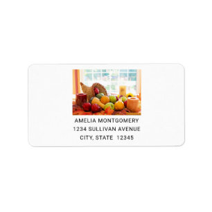 Classic Cornucopia Harvest Table Address Label