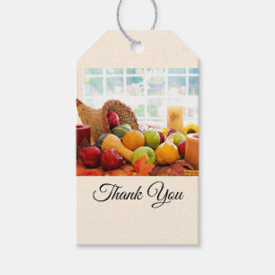 Classic Cornucopia Harvest Table Thank You Gift Tags