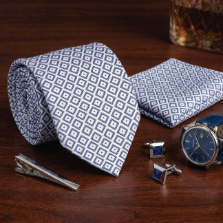 Classic Corporate Geometric Tile Pattern Neck Tie