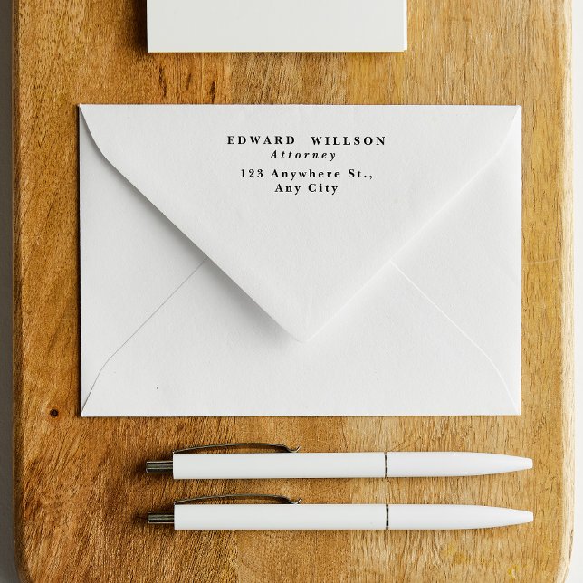 Classic Corporate  Name, job title and  Address Self-inking Stamp (Creator Uploaded)