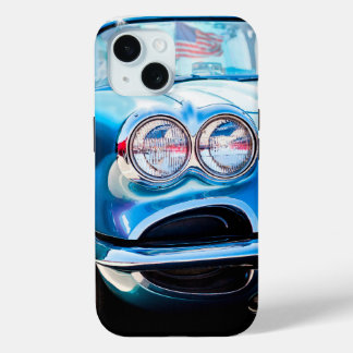 Classic Corvette 1960 Blue Antique iPhone 15 Case