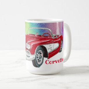 Classic Corvette Convertible Multicolor Art Coffee Mug