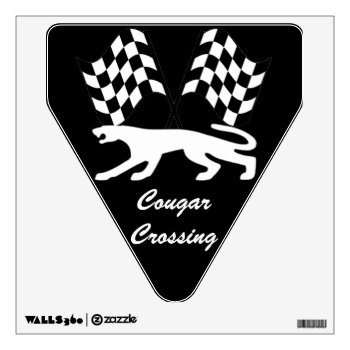 Classic Cougar Crossing V2 Wall Sticker by grnidlady at Zazzle