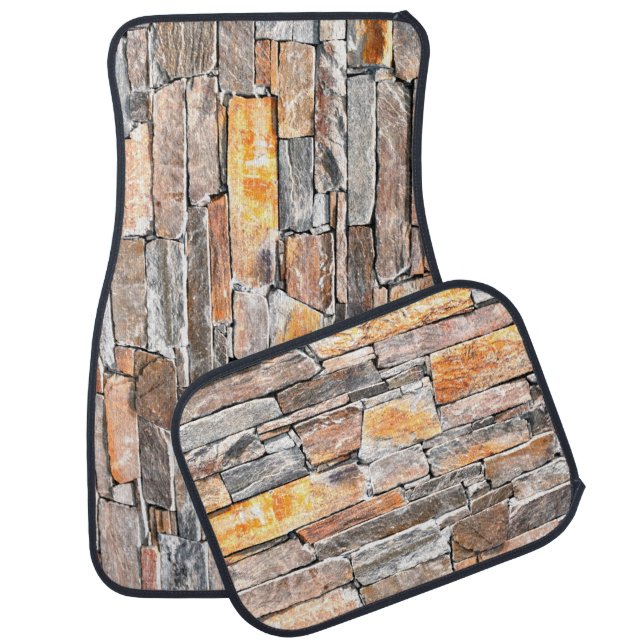 Classic country brick rock stone pattern car floor mat (Set)