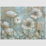 Classic Country Chic White Poppies &amp; Eucalyptus Tissue Paper