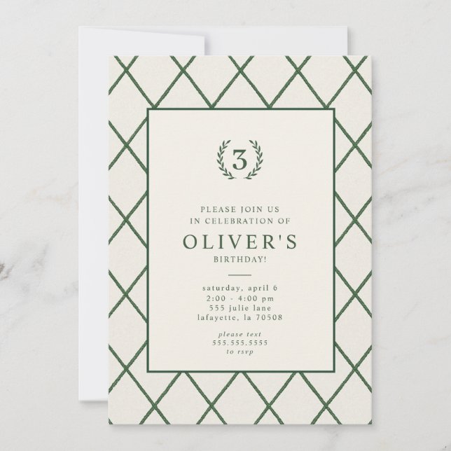 Classic Country Club Birthday Party Invitation (Front)