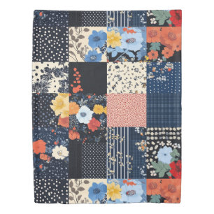 Classic Country Patchwork Quilt - Bold Botanicals Duvet Cover