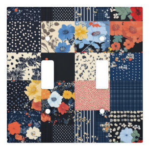 Classic Country Patchwork Quilt - Bold Botanicals Light Switch Cover