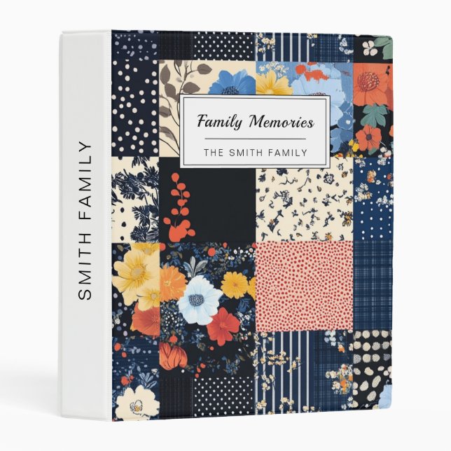 Classic Country Patchwork Quilt - Bold Botanicals Mini Binder (Front/Spine)