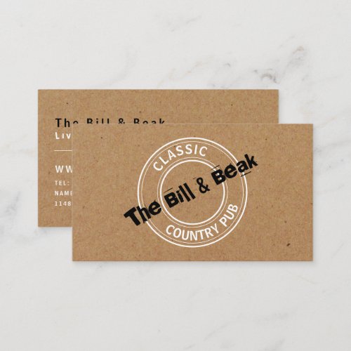 Classic Country Pub Logo PubBrewery Business Card