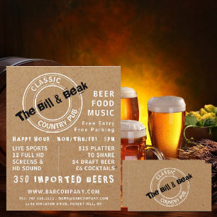 Classic Country Pub Logo, Pub/Brewery Business Card