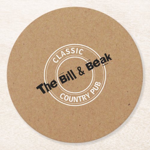 Classic Country Pub Logo PubBrewery Round Paper Coaster