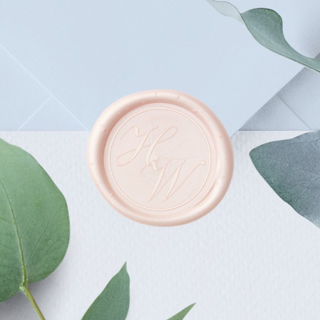 Classic Couple Monogram Wedding Wax Seal Stamp (In-Context, On wedding invitation)
