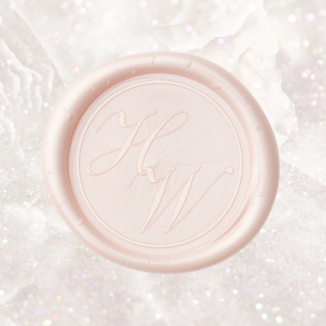 Classic Couple Monogram Wedding Wax Seal Sticker (Close up)