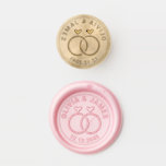 Classic Couple Names Modern Wedding Ring Heart  Wax Seal Stamp<br><div class="desc">Classic Couple Names Modern Wedding Ring Heart  Wax Seal Stamp</div>