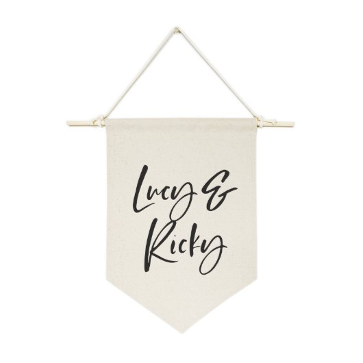 Classic Couple's Names Printed Wall Banner (Front)