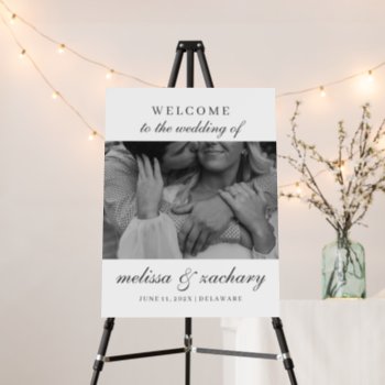 Classic Couple's Photo Wedding Welcome Sign by Vineyard at Zazzle