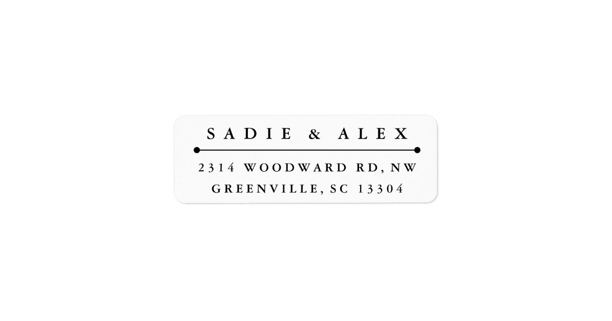 Classic couples return address label Zazzle