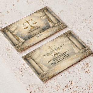 Classic Courtroom Lawyer Professional Branding Business Card