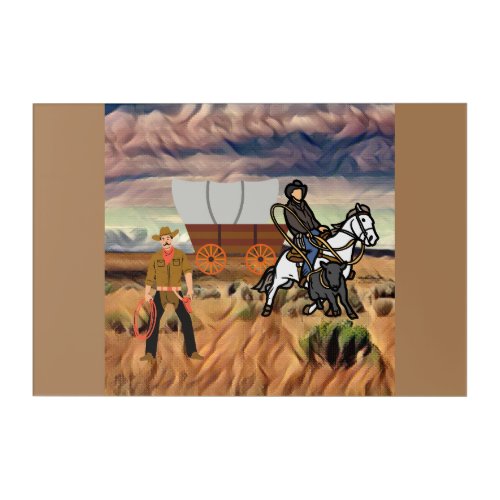Classic cowboys western Acrylic art