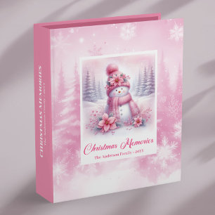 Classic Cozy Pink Forest Kids Gift Christmas Album 3 Ring Binder