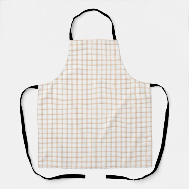 Classic Cranberry and Deep Maroon Fine Plaid Apron (Front)
