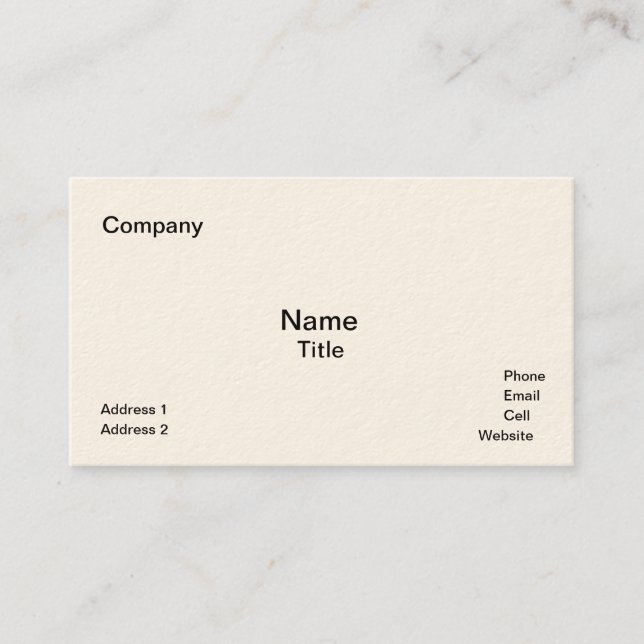 Classic Cream-Colored  Business Cards Template (Front)