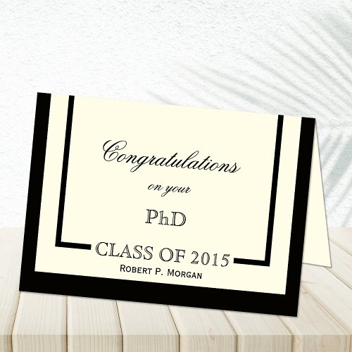 Classic Cream PhD Graduation Card