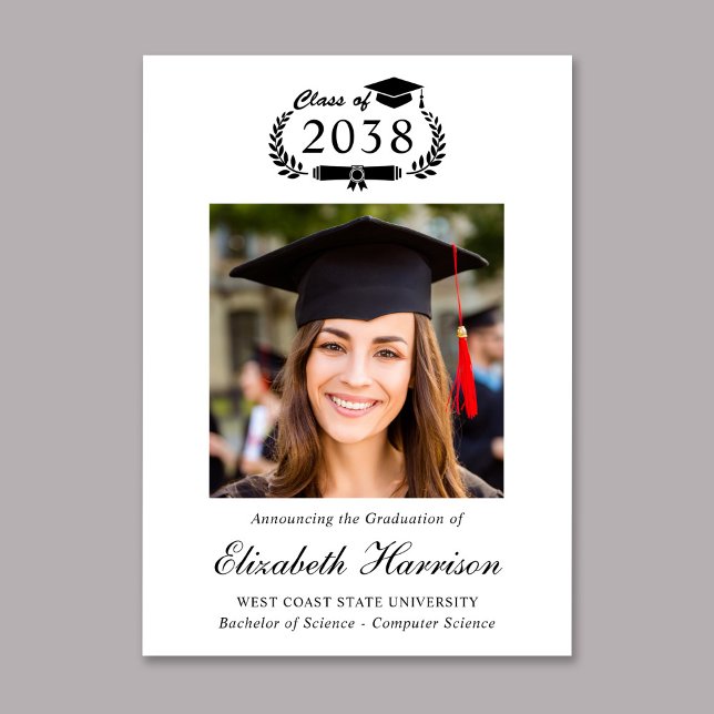 Classic Crest Photo College Graduation Announcement (Classic Crest Photo College Graduation Announcement)