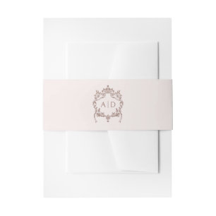 Classic Crest Wedding Monograms Invitation Belly Band