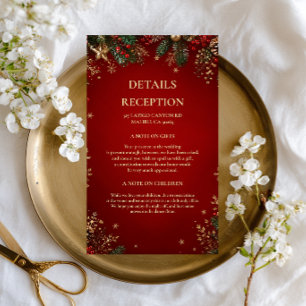 Classic Crimson Holiday Botanical Winter Enclosure Card