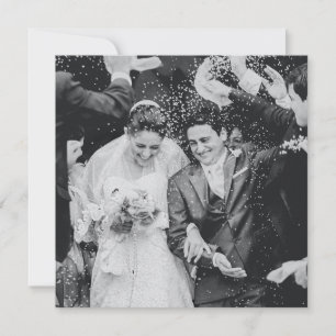 Classic Crimson Red Rose Lace Square Wedding Photo Thank You Card