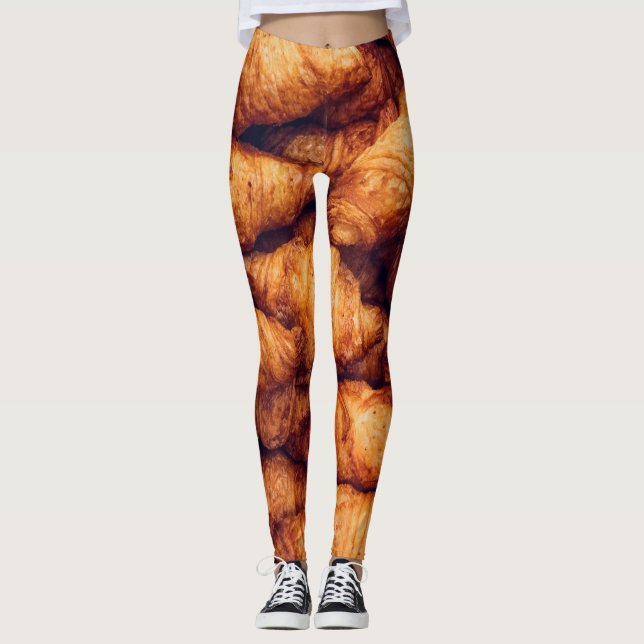 Classic Croissants Top View Delight Leggings (Front)