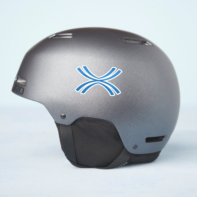 Classic Cross Line Letter X Monogram Sticker (Helmet Side)