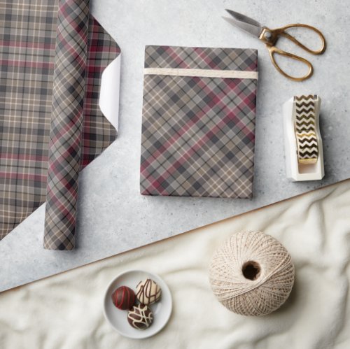 Classic Crosshatch Plaid Pattern Wrapping Paper