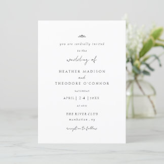 Classic Crown Wedding Invitation