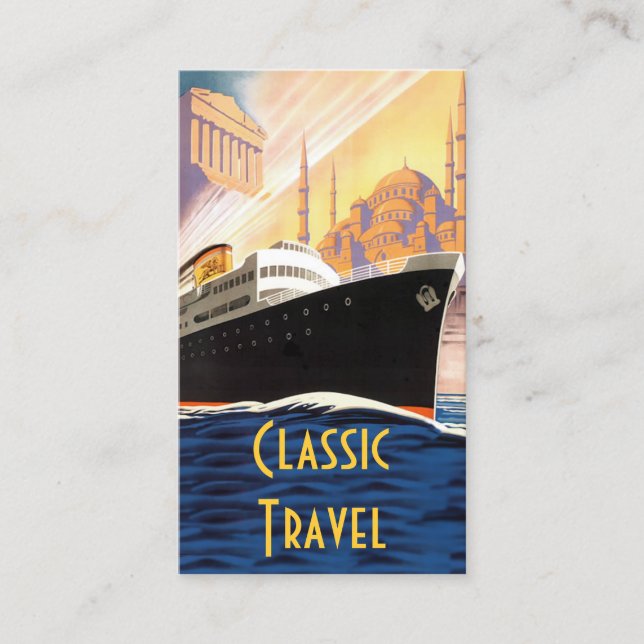 Classic Cruise Ship Travel Business Card (Front)