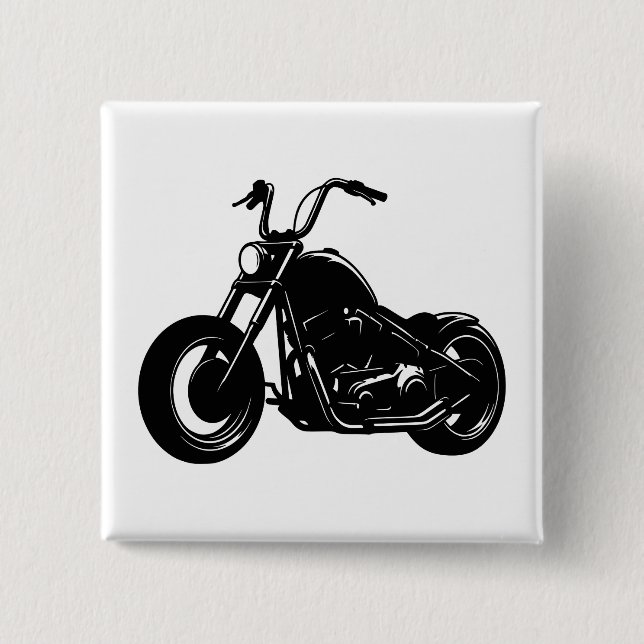 Classic Cruiser Motorcycle Design Button (Front)