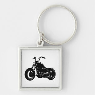 Classic Cruiser Motorcycle Design Keychain
