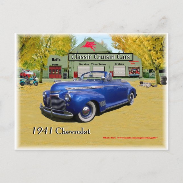 Classic Cruisin Cars 1941 Chevy Postcard (Front)