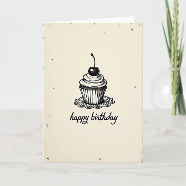Classic Cupcake Birthday Card (Front)